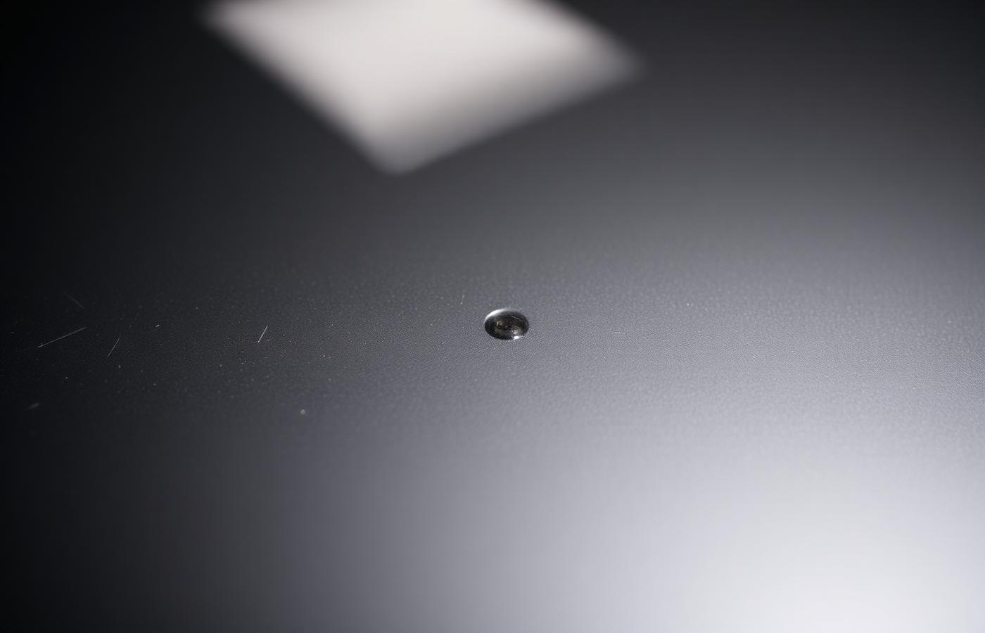 Unprotected car paint with rock chips and scratches